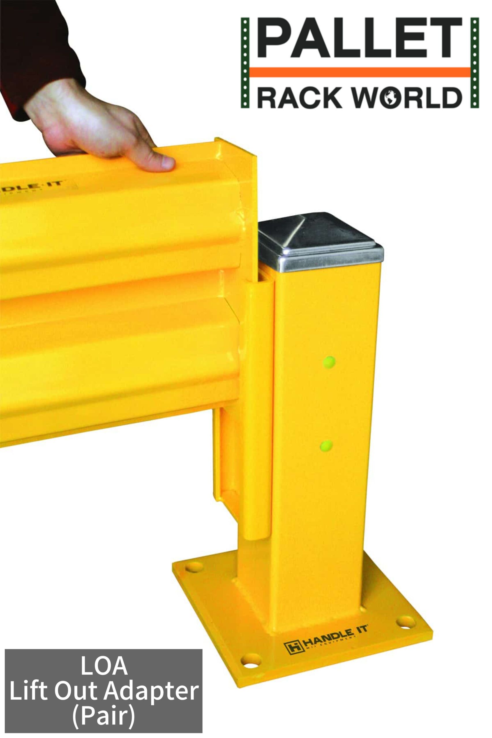 Double Rail Guardrail Add-ON 3' Wide | Yellow Guard Rail - Image 8